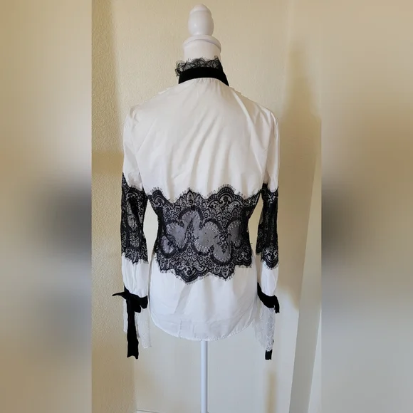 Beulah Style Coquette Black Organza Sheer Lace, Size Medium - Picture 7 of 7